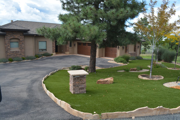 Artificial grass landscaping